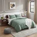 Parure de lit 135 x 200 cm 4 pièces Vert clair - Ensemble de 2 housses de couette avec 2 taies d'oreiller 80 x 80 cm, ensemble de parure de lit en microfibre vert clair avec fermeture éclair, 90% Polyester image 4
