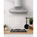 Ciarra 60cm Wall-Mounted Kitchen Extractor, Stainless Steel Cooker Hood — Convertible Venting, Push-Button Control image 2