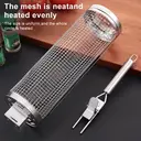 Huacan Panier de barbecue circulant amovible en acier inoxydable, outil de barbecue fumé, portable pour l'extérieur, 1 pièce image 2