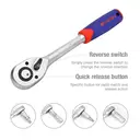 WORKPRO Jeu de douilles -108 pièces 1/4 po et 1/2 po avec embouts, clé à cliquet à dégagement rapide, kit d'outils mécaniques CR-V pour bricolage et auto image 2