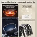 ochama 4L Rice Cooker, Smart Multifunctional, Quick Cooking for 3-4 People, Household Rice Cooker, Non-Stick Spherical Thickened Inner Pot, For Cooking Congee, Soup, Cake, Wood-Fired Rice image 1