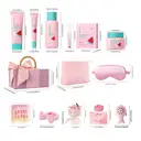 QUIYUM Watermelon Skincare Set (12pcs): Includes Cleanser 100g, Toner 160ml, Serum 2ml×10, Eye Cream 20g, Cream 50g, plus Nail Stickers, Makeup Case, Makeup Bag, Headband, Eye Mask, Soap Flower, and Cleansing Brush. image 1