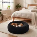 SONGMICS Lit apaisant en forme d’anneau pour chien, avec housse amovible et lavable, Noir - 70 x 20 cm image 3