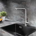 Robinet de Cuisine en Acier Inoxydable, Rotation à 360° image 0