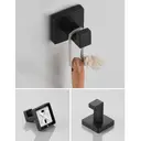 JORDAN&JUDY 5-Piece Black Towel Rack Set, Bathroom Storage, Stylish & Functional image 2