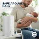 ROUNY Ultrasonic Air Humidifier MOS W3, 4L Top Fill Tank, 23W, 350ml/h Mist Output, 360° Cool Mist, ≤38dB Quiet Operation, Silver Ion Sterilization for Bedroom and Office image 4
