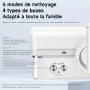 Nettoyeur dentaire portable H2ofloss avec 6 modes, 5 bouchons, batterie 2500mAH, réservoir 570ml, étanchéité IPX7, couleur blanche image 7