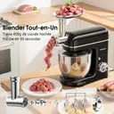 HONINST Mixeur multifonction 7-en-1 sur socle avec tête inclinable et accessoires, 6,5 L - Noir image 6