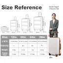 Kono Luggage Sets of 2 Piece Lightweight 20 inch ABS Hard Shell Travel Carry on Suitcase with TSA Lock + 12 inch Portable Hand Cabin Case (Cream White) image 9