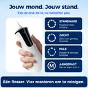 BAIR CARE M4 draagbare waterflosser met druksproeimodus, batterijduur van 30 dagen, via USB oplaadbaar, 4 reinigingsstanden, IPX7-waterdicht, compacte monddouche voor dagelijkse verzorging en reizen image 3