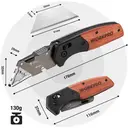 WORKPRO Folding Knife with Wooden Handle & Sliding Lock, Foldable Utility Knife Carpet Knife Quick Change Cutter Knife with Belt Clip, Includes 10 SK5 Replacement Blades image 1