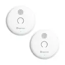 HEIMAN Smoke Detector, Radio Networkable, Wireless Smoke Detector Max. 40 Networkable Fire Alarms, 85 dB, 10 Year Battery, EN14604, with Mute Switch (Model 2SA-2 Piece) image 1