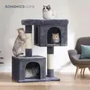 SONGMICS Cat Tree, Play Tower 101 cm, XL, House for Cats up to 20 kg, Large Platform, 2 Niches, Scratching Post, Dark Grey image 4