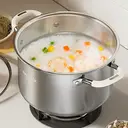 Maxcook 4.3L 304 Stainless Steel Stock Pot (22cm) With Glass Lid and Silicone Handles, Soup Pot for Induction Cooktop, Compatible with All Cooktops MCT1149 image 2