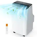 Humhold 12000 BTU mobiele airconditioner, 3,5 kW 3-in-1 AC-unit (koeling, ontvochtiger, ventilator), uiterst efficiënte slaapstand, automatische oscillatie met afstandsbediening, 24-uurs timer. image 0