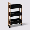 Schwarzer 3-stufiger Trolley auf Rollen image 0