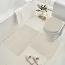 Bathroom Rugs Set 3 Piece, Plush Absorbent Bath Mats for Bathroom,
Non Slip Machine Washable Bath Mat Set with 38*44cmToilet Cover, 50*40cm U-Shaped Contour Toilet Rug,50*80cmBathroom Rugs,beige image 0