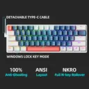 Machenike K500-B61 mechanische kabelgebundene Tastatur, 60%-Layout, QWERTY US-Layout, blauer Schalter, RGB-Beleuchtung image 5