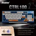 【Levage Motorisé Innovant】Siukie CTRL100 Clavier mécanique en aluminium CNC, touches HMX Cream Taro HIFI, écran IPS personnalisable, Gasket Mount, sans-fil Tri-Mode, layout 96 %, US QWERTY - Bleu Klein image 1