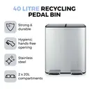 Tower Recycling Pedal Bin with Two Compartments 40L - Stainless Steel image 6