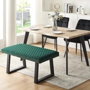 CLIPOP Upholstered Dining Bench, 100 cm Velvet Padded Seat, Ottoman Bench Hallway Bench with Sturdy Metal Legs, Dining Room Bench Seating for Entryway Living Room Bedroom Green image 2