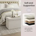 Ochama x SONGMICS Foldable Storage Ottoman Cube with Hidden Compartment, Small Footrest for Living Room, Bedroom or Entryway, White image 5