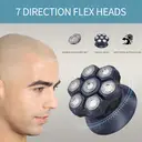 Komingdon Men's Shaving Head Electric Shaver, Waterproof and Rechargeable, Suitable for Dry and Wet Shaving - Ideal for Men's Skull and Bald Head Shaving bule image 2