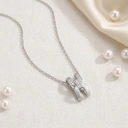 ALAIN MICHAL Intertwine S925 Collier en Argent Sterling - Finition Givrée avec 43 Diamants Synthétiques Blancs, Pendentif Statement image 3