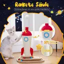 PAWZ Road Jouet interactif pour chats multifonction, griffoir en forme de fusée en sisal et parcours à billes en bois massif - 43 cm x 43 cm image 2
