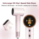 Uniorange H6 Plasma High Speed Hair Dryer (Lotus Pink), HD LCD Screen, 5 Smart Mode, 1600W Power & 1 Billion Plasma Ions, 110K RPM High-Speed Motor, Dries 5X Faster image 2