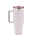 Milestone Travel Mug & Straw with Handle Stainless Steel Double Walled Pebble 1200ml image 1