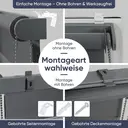 Store Double Roulant Seykey, Fixation par Clip, Sans Perforation pour Fenêtres, Double Store Roulant de 45 cm de Large, Store Roulant Double de Protection Solaire, 45x130 cm, Gris Foncé image 4