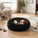 SONGMICS Lit apaisant en forme d’anneau pour chien, avec housse amovible et lavable, Noir - 70 x 20 cm image 2