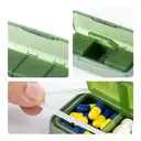 JORDAN&JUDY Small Pill Organizer Portable Mini Daily Pill Case Tablet Cutter Storage Box 1 pc Green image 5