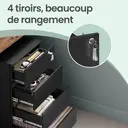 SONGMICS HOME Meuble pour Documents en Métal, Classeur Mobile, Support pour Imprimante, avec Serrure, 4 Tiroirs, Pré-Assemblé, Bureau, 45,1 x 39 x 69,3 cm, Noir image 5