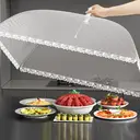 BJ Couvre-Aliments d’Été en Gaze Blanche Transparente image 1