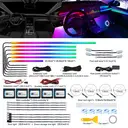 Dreamcolor Acrylic Interior Car LED Strip Light with Wireless APP, RGB 22 in 1 with 175 inches 600 LEDs Fiber Optic Car Ambient Lighting Kits, Dual Zone Sound Active Function LED Strip for Car image 1