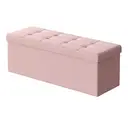 Ochama x SONGMICS Storage Ottoman Bench, 38 x 110 x 38 cm, End of Bed Bench, Storage Chest, for Living Room, Bedroom, Entryway, Pink image 1