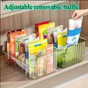 Storage box with integrated handle - Large capacity storage box for cosmetics, towels, soap, and shampoo - Ideal for bathroom cosmetic storage - 2-piece set - Transparent image 3