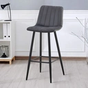 CLIPOP Velvet Bar Stools with Backrests Set of 2, Matte Black Metal Legs, 2 PCS Kitchen Counter Bar Stools (65 cm Seat Height) 051 Grey image 8