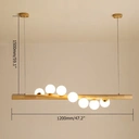 Homary Modern Linear Pendant Light Glass Globe 7-Light Kitchen Island Light image 6