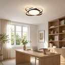 LED Deckenlampe Ø53cm,Dimmbar mit Fernbedienung für Wohnzimmer 62W 3000-6500k, LED fest integriert, Modern Runde Wohnzimmer Schlafzimmer Arbeitszimmer Esszimmer Dekoration Lampen, Mit Speicherfunktion.Lichtfarbe- und Helligkeit einstellbar Schwarz image 9