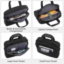 Laptop Bag 15.6 Inch, Laptop Briefcase Men Waterproof, Large Computer Bag Multifunctional Business Shoulder Bag for Men Women Messenger, Black, New Year Sale , Top gift picks image 4