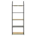Interiors by Premier Bookcase Depok Black/Rattan 5 Shelves image 1