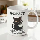 Alphynix 1 Mug blanc 33cl avec "Liste de choses à faire" sarcastique incluant café & humour noir, cadeau de bureau drôle pour Noël ou Thanksgiving,Le cadeau de la saint-valentin, cadeau d’anniversaire image 1