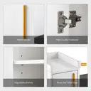 CLIPOP Shoe Cabinet with Seat Cushion, Shoe Storage Bench for hallway, Adjustable Compartment and Wooden Legs, 80 * 35 * 70 cm, White image 7