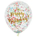 Unique Party Happy Birthday Confetti Balloons, Gold, 30cm, 6 Pack image 0