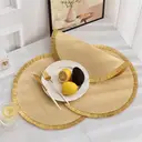 Lot de 6 sets de table tressés en fil brillant PP 38 cm - Beige/Doré image 3