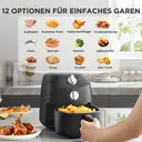 Midea Airfryer, Heißluftfritteuse 2L Kompakt, 1150W Leistung, Ölfreie gesunde Fritteuse, Einfach zu reinigen, spülmaschinenfester Antihaftkorb, Platzsparendes Design für kleine Küchen, Modell MAF20P0BPK image 3