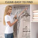 TAILI Sacs de rangement sous vide suspendus économiseurs d'espace pour vêtements, costumes et vestes, organiseurs d'armoire, 6 pièces Jumbo Transparent image 9